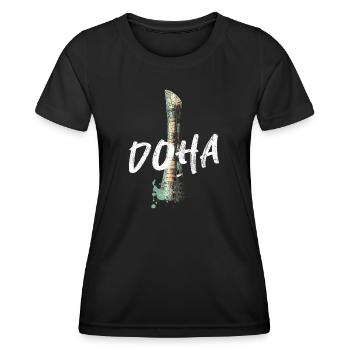 Sheikh Khalifa Stadium, Doha - Women's Functional T-Shirt - black - Front - AI Model Female 172 light (172cm)