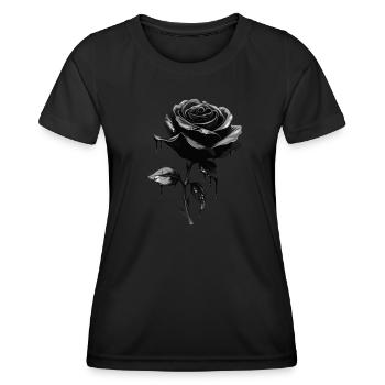 Rose noire gothique gothique - T-shirt sport Femme - noir - Devant - AI Model Female 172 light (172cm)