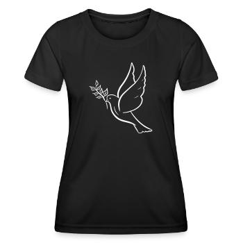 Friedenstaube, hand gezeichnet. Friedenssymbol - Frauen Funktions-T-Shirt - Schwarz - Vorne - AI Model Female 172 light (172cm)