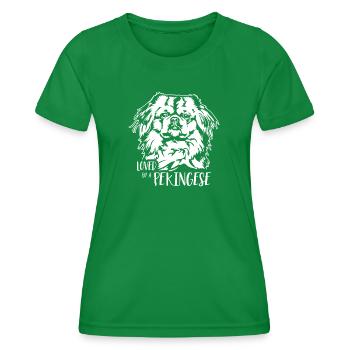 Aimé par un chien pékinois Chien Dire Wilsigns - T-shirt sport Femme - vert - Devant - AI Model Female 172 dark (172cm)