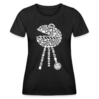 Grill BBQ Barbecue Grill Master Father Grilling - T-shirt sport Femme - noir - Devant - AI Model Female 172 light (172cm)