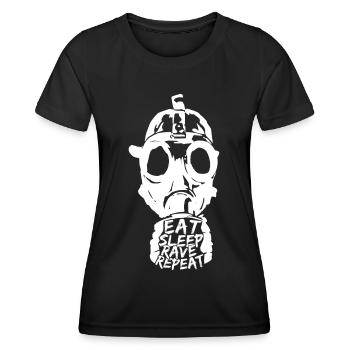 Raver / Hard raver / Gabber / Speedcore Raver - Frauen Funktions-T-Shirt - Schwarz - Vorne - AI Model Female 172 light (172cm)