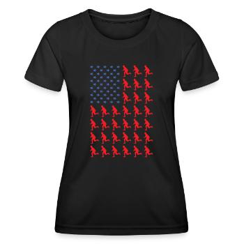 Sport Us Flag Airsoft - Women's Functional T-Shirt - black - Front - AI Model Female 172 light (172cm)