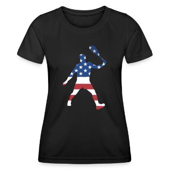 Sport Us Flag Squash - T-shirt sport Femme - noir - Devant - AI Model Female 172 light (172cm)