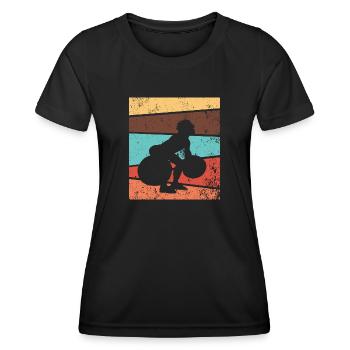 Weight Training Weightlifting Retro - Women's Functional T-Shirt - black - Front - AI Model Female 172 light (172cm)