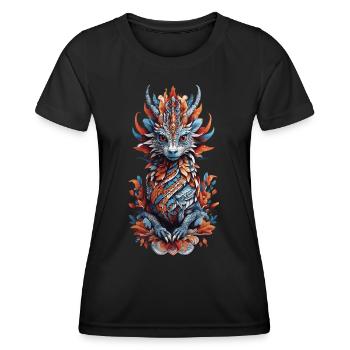 Spiritual Dragons, Mysticism, Indians & Shamanism - Women's Functional T-Shirt - black - Front - AI Model Female 172 light (172cm)