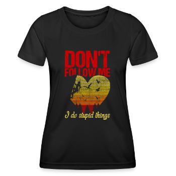 Mur d'escalade bloc escalade femme grimpeur - T-shirt sport Femme - noir - Devant - AI Model Female 172 light (172cm)