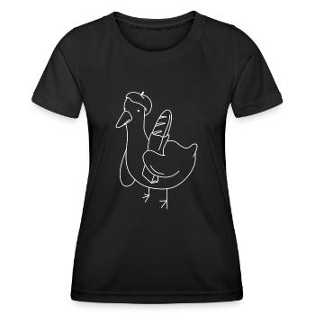 Baguette Canard - T-shirt sport Femme - noir - Devant - AI Model Female 172 light (172cm)