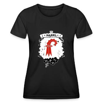 Basel Kanton - Frauen Funktions-T-Shirt - Schwarz - Vorne - AI Model Female 172 light (172cm)