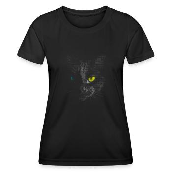 Schwarze Katze - Frauen Funktions-T-Shirt - Schwarz - Vorne - AI Model Female 172 light (172cm)