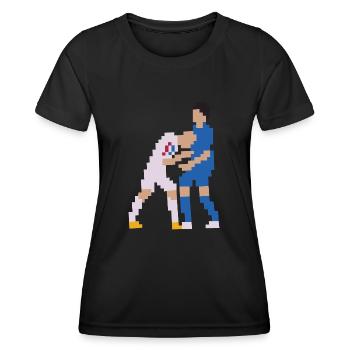 Frankreich Fußballspieler Kopfstoß - Frauen Funktions-T-Shirt - Schwarz - Vorne - AI Model Female 172 light (172cm)