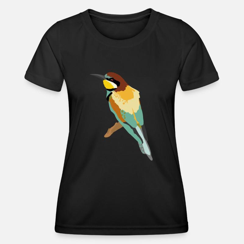 Bee-eater illustration - Women's Functional T-Shirt - black