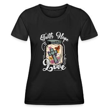 Église Religion Catholique Catholique Jésus-Christ - T-shirt sport Femme - noir - Devant - AI Model Female 172 light (172cm)