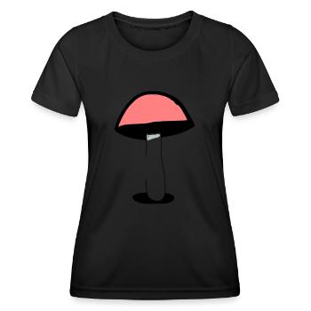 Champignons Champignons Champignons vénéneux Mycologie Vecteur terreux 3 - T-shirt sport Femme - noir - Devant - AI Model Female 172 light (172cm)