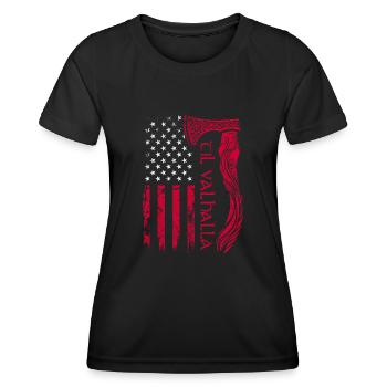 Viking Axe Heritage Scandinavian Warrior Bloodline - Women's Functional T-Shirt - black - Front - AI Model Female 172 light (172cm)