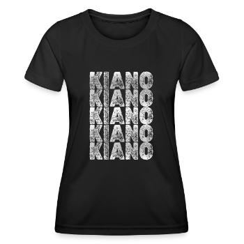 Papa Kiano - Frauen Funktions-T-Shirt - Schwarz - Vorne - AI Model Female 172 light (172cm)