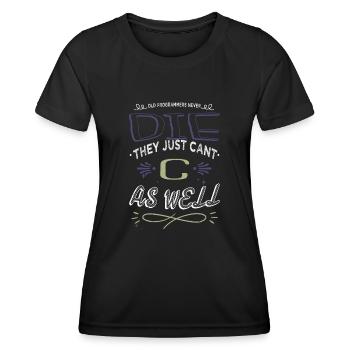 Cadeau Gamer Glitch Analyst Crypter le code de piratage - T-shirt sport Femme - noir - Devant - AI Model Female 172 light (172cm)