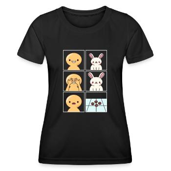 Conception de caca de lapin pour les gardiens de lapins - T-shirt sport Femme - noir - Devant - AI Model Female 172 light (172cm)