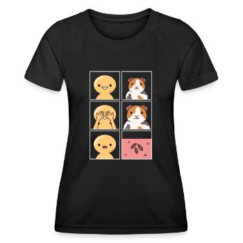 Guinea Pig Poop Design pour Guinea Pig Fan - T-shirt sport Femme - noir - Devant - AI Model Female 172 light (172cm)
