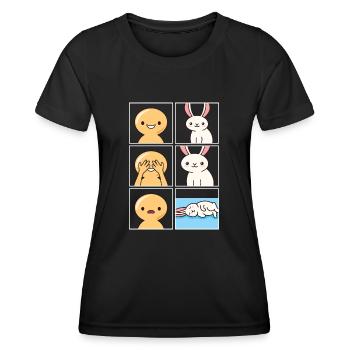 Conception de flop de lapin pour les gardiens de lapins - T-shirt sport Femme - noir - Devant - AI Model Female 172 light (172cm)