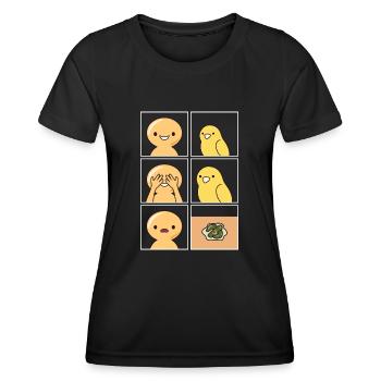 Canary Poop Design pour Canary Holder - T-shirt sport Femme - noir - Devant - AI Model Female 172 light (172cm)
