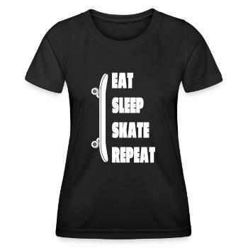 Skateboard Skate Skateboard Skater Skater Fan de skate - T-shirt sport Femme - noir - Devant - AI Model Female 172 light (172cm)
