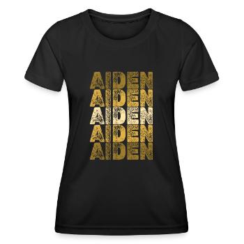 Geschenk für Aiden - Frauen Funktions-T-Shirt - Schwarz - Vorne - AI Model Female 172 light (172cm)