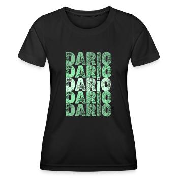 Geschenk für Dario - Frauen Funktions-T-Shirt - Schwarz - Vorne - AI Model Female 172 light (172cm)