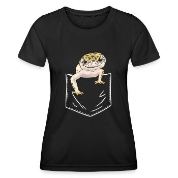 Leopard Gecko Reptile Pet Gecko - Women's Functional T-Shirt - black - Front - AI Model Female 172 light (172cm)