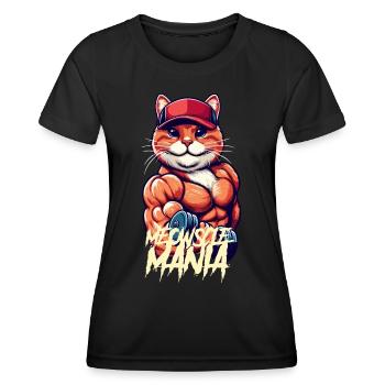 Miau-Manie - Frauen Funktions-T-Shirt - Schwarz - Vorne - AI Model Female 172 light (172cm)