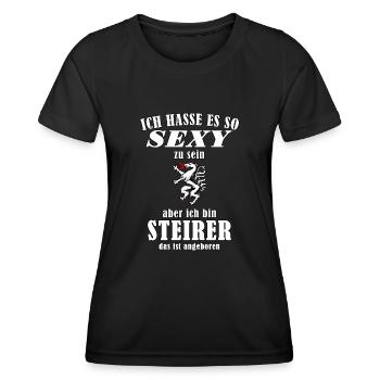 Sexy Steirer – Es ist einfach angeboren - Frauen Funktions-T-Shirt - Schwarz - Vorne - AI Model Female 172 light (172cm)