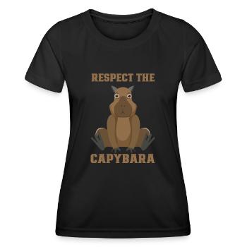 Wasserschwein Capybara Lover Capybara Fan - T-shirt sport Femme - noir - Devant - AI Model Female 172 light (172cm)