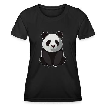 BABY PANDA SITZEND - Frauen Funktions-T-Shirt - Schwarz - Vorne - AI Model Female 172 light (172cm)