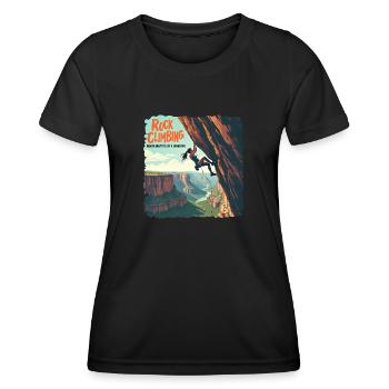 Climbing - Because Gravity Is Just a Suggestion - Women's Functional T-Shirt - black - Front - AI Model Female 172 light (172cm)