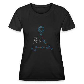 Sternzeichen Fische Konstellation - Frauen Funktions-T-Shirt - Schwarz - Vorne - AI Model Female 172 light (172cm)