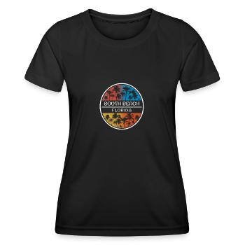 South Beach Florida Souvenir de vacances élégant - T-shirt sport Femme - noir - Devant - AI Model Female 172 light (172cm)