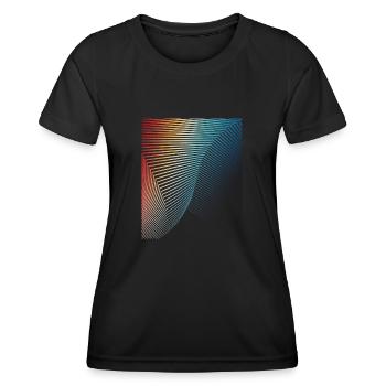 abstraktes geometrisches Muster Spirale Welle - Frauen Funktions-T-Shirt - Schwarz - Vorne - AI Model Female 172 light (172cm)
