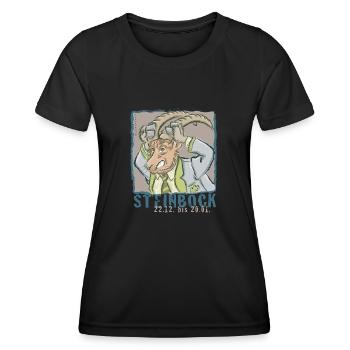 Sternzeichen - Steinbock - Frauen Funktions-T-Shirt - Schwarz - Vorne - AI Model Female 172 light (172cm)