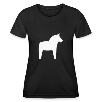 Dalahäst Horse Suède - T-shirt sport Femme - noir - Devant - AI Model Female 172 light (172cm)