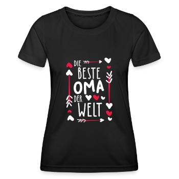 Meilleur cadeau grand-mère du monde - T-shirt sport Femme - noir - Devant - AI Model Female 172 light (172cm)