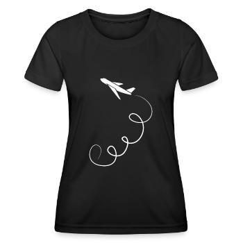 Flugzeug Kapitän Geschenk Pilot Aviation Copilot - Frauen Funktions-T-Shirt - Schwarz - Vorne - AI Model Female 172 light (172cm)