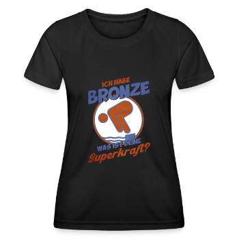Schwimmer Schwimmprüfung Bronze Geschenk - Frauen Funktions-T-Shirt - Schwarz - Vorne - AI Model Female 172 light (172cm)