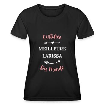 Certifiée meilleure Larissa du monde - T-shirt sport Femme - noir - Devant - AI Model Female 172 light (172cm)
