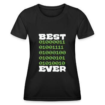 Best Coder ever Father Men Funny Nerd - Women's Functional T-Shirt - black - Front - AI Model Female 172 light (172cm)