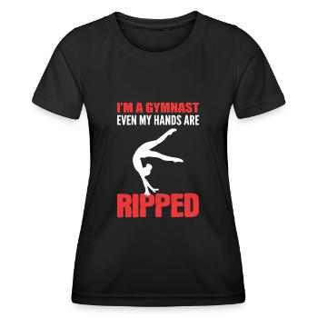 Les mains sont déchirées cadeau d’artiste - T-shirt sport Femme - noir - Devant - AI Model Female 172 light (172cm)
