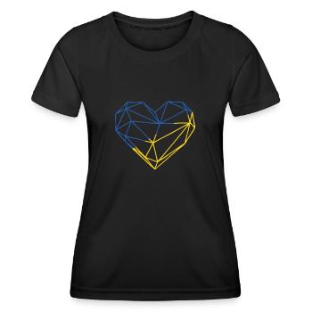 Cœur UK Geo 01 - T-shirt sport Femme - noir - Devant - AI Model Female 172 light (172cm)