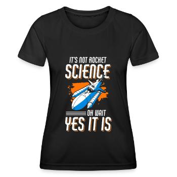 Astronaut Planet Mond Kosmos - Frauen Funktions-T-Shirt - Schwarz - Vorne - AI Model Female 172 light (172cm)