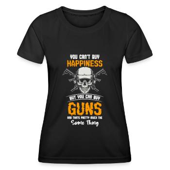 Waffen Schuss Jagd Sportschießen - Frauen Funktions-T-Shirt - Schwarz - Vorne - AI Model Female 172 light (172cm)