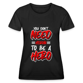 Sucht Clean Cannabis - Frauen Funktions-T-Shirt - Schwarz - Vorne - AI Model Female 172 light (172cm)