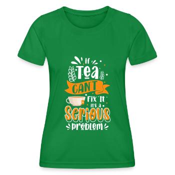 Buveur de thé sachets de thé à boire - T-shirt sport Femme - vert - Devant - AI Model Female 172 dark (172cm)